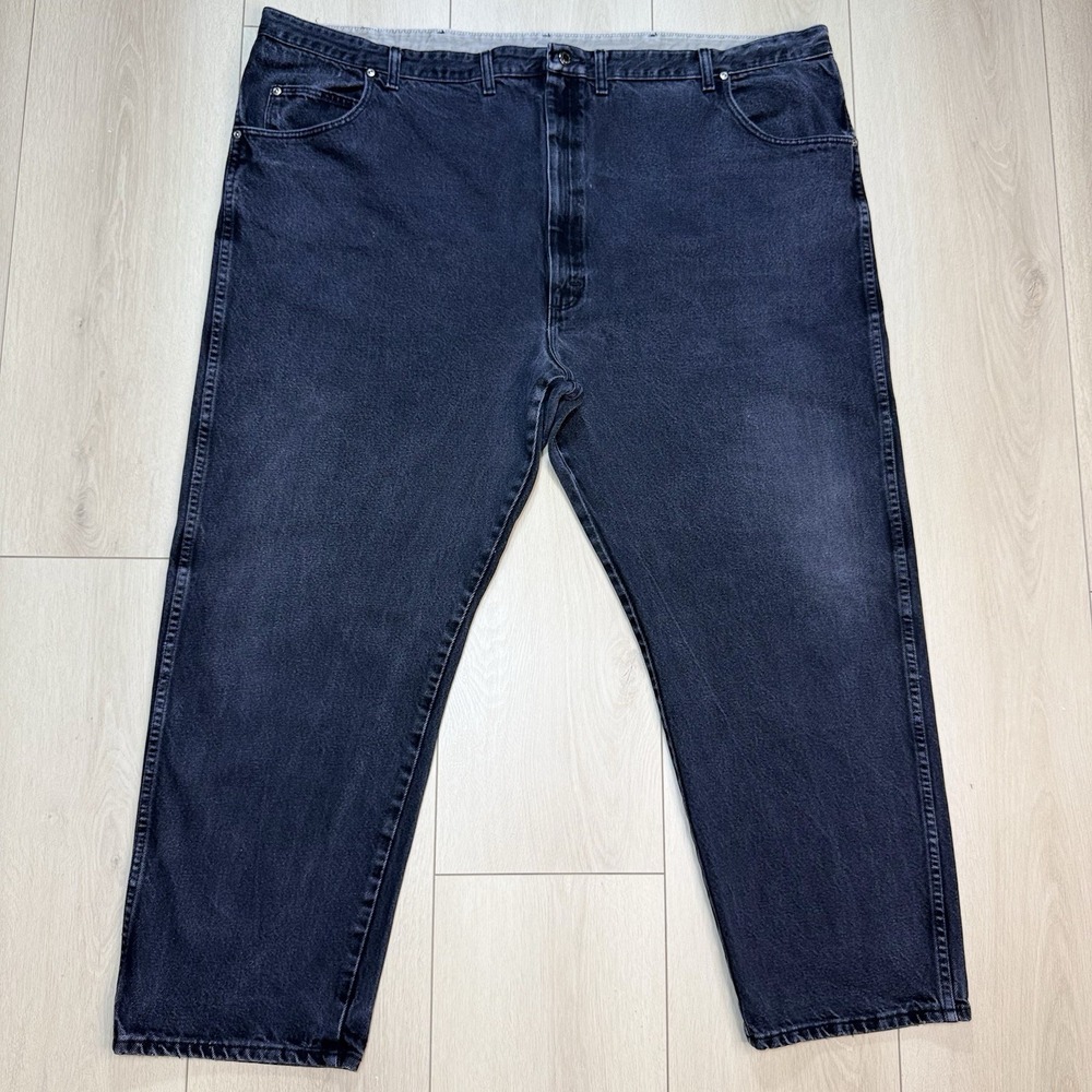 VTG Y2K Wrangler Jeans Mens 50x29 Black Relaxed Fit Big Tall Denim Pants USA